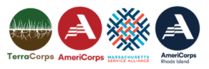 Logos TerraCorps, AmeriCorps, Massachusetts Service Alliance, and AmeriCorps Rhode Island